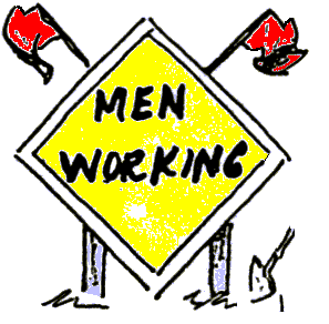 Men Working Sign Flags